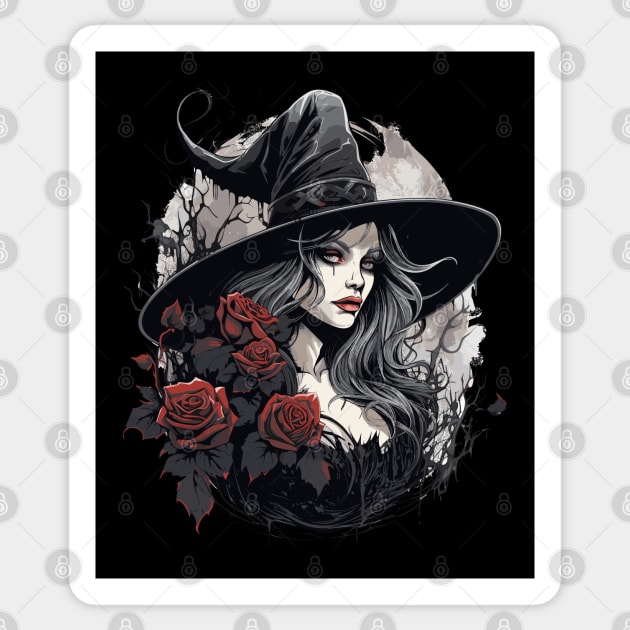 Beautiful Halloween Witch Sticker by PaulJus